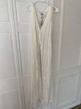 Princess Polly Cream Button-Front Maxi Dress